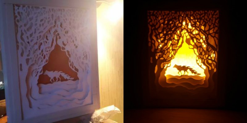 лайтбокс из бумаги